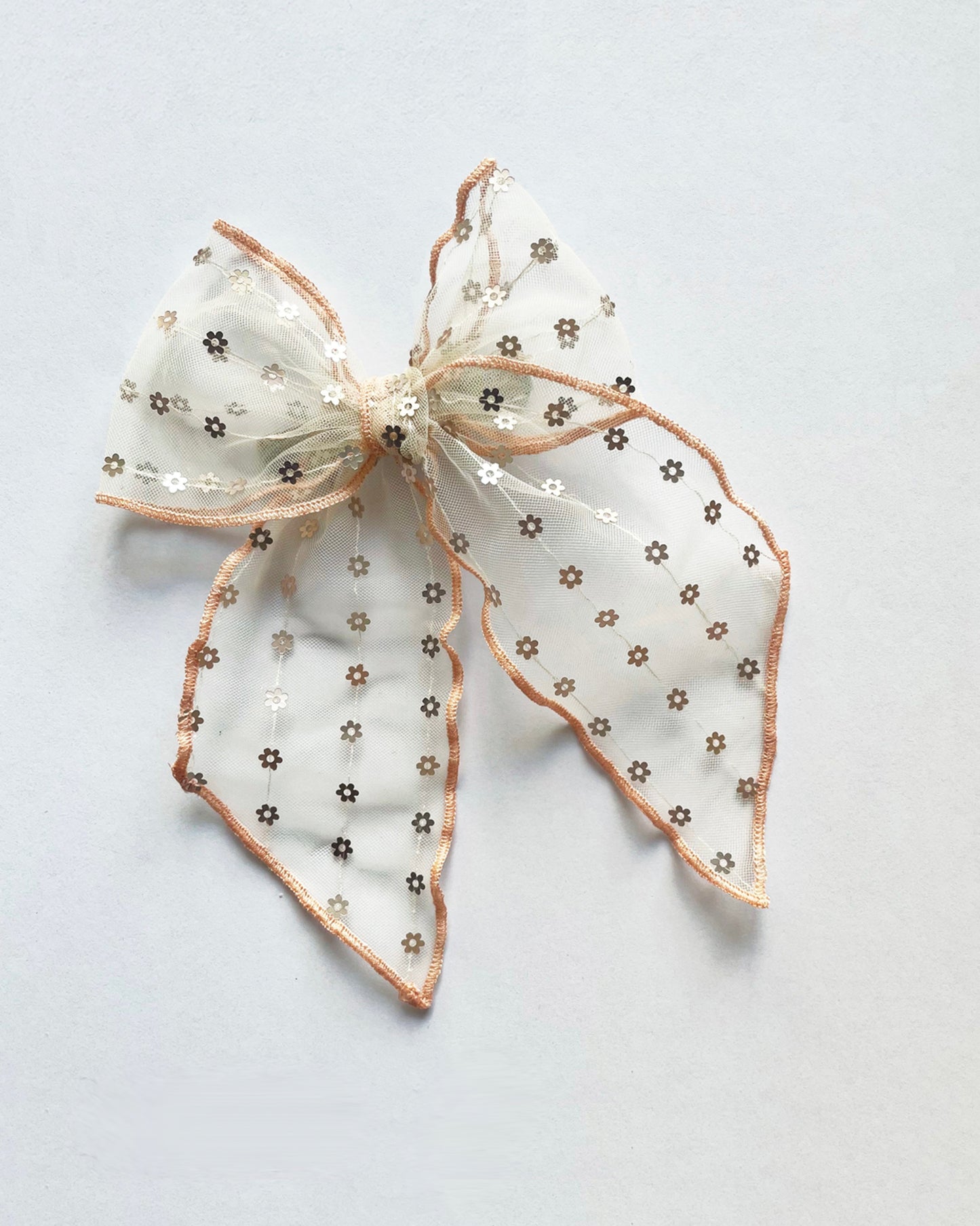 Daisy Chain Sheer Sequined Hair Bow