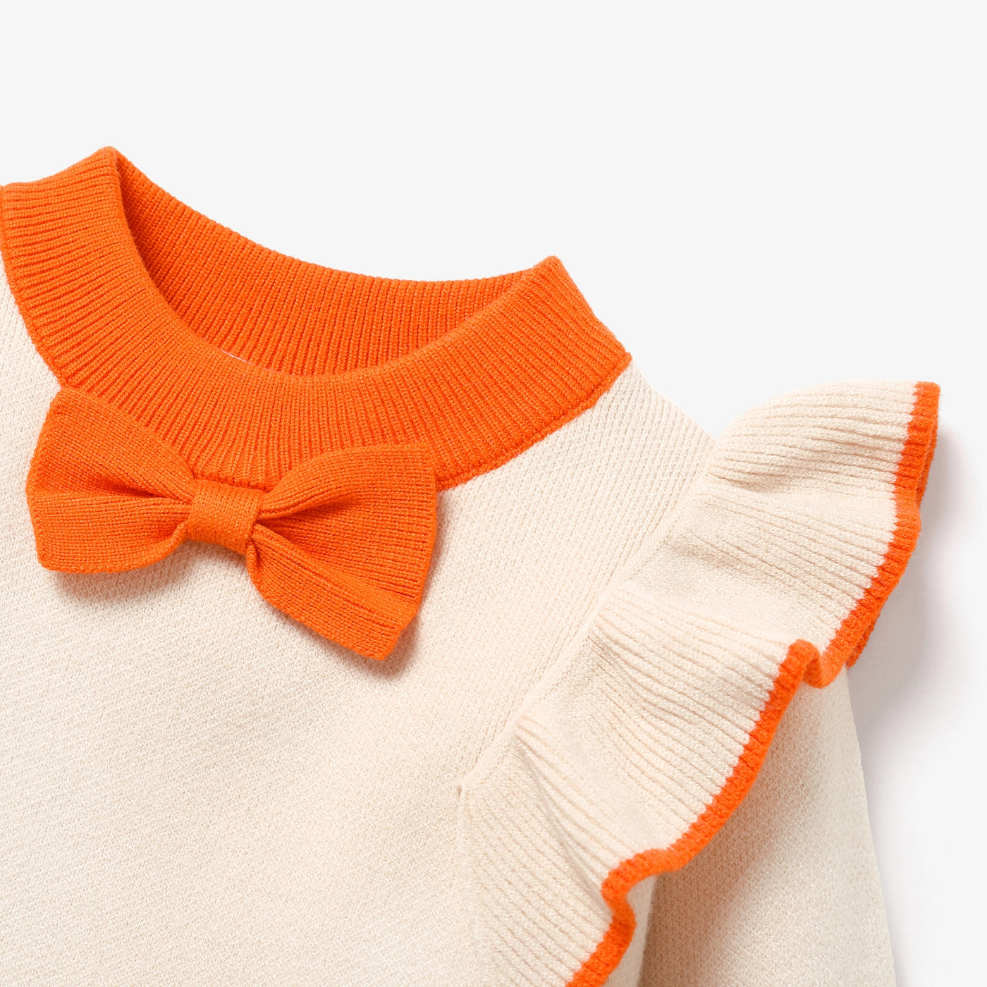 Prep School Knit Set in Electric Orange